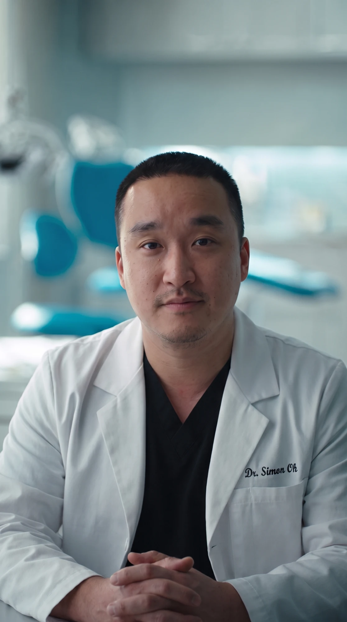 Dr. Oh rendered in a treatment room