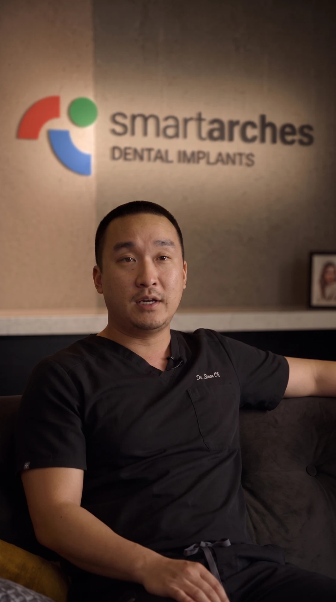 Dr. Oh rendered in a warm lounge
